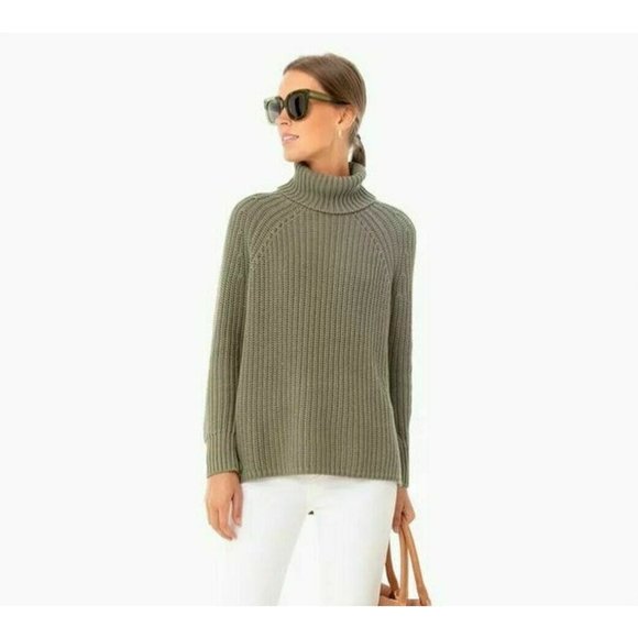 525 America Sweaters - 525 America Women's Sage Green Shaker Turtleneck Sweater Pullover sz M NWT